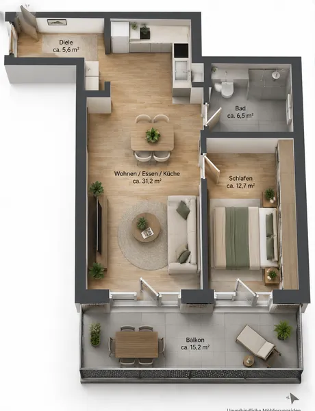 Neubau: Helle und Großzügige  2-Zimmer Wohnung Ostbahnhof — photo 1